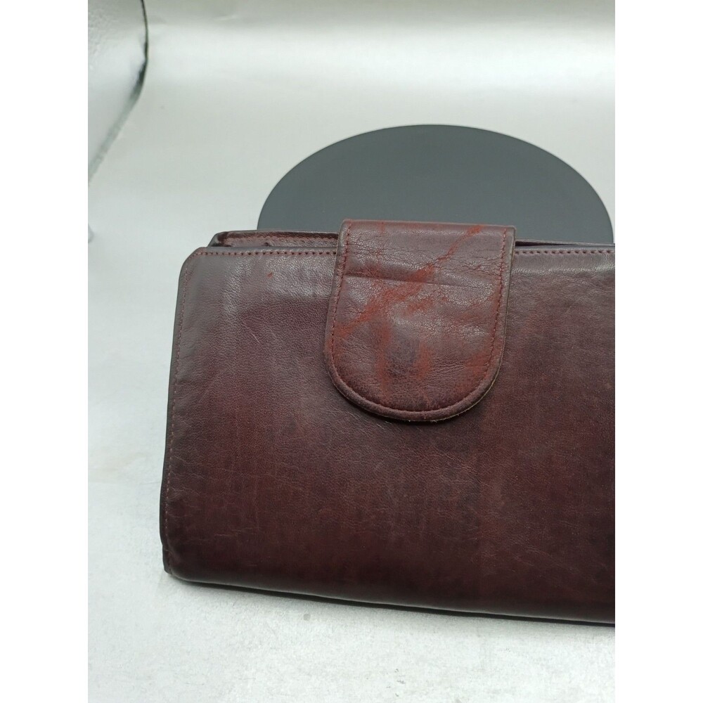 Princess Gardner Vintage Full Grain Cowhide Burgundy Leather Bifold Wallet